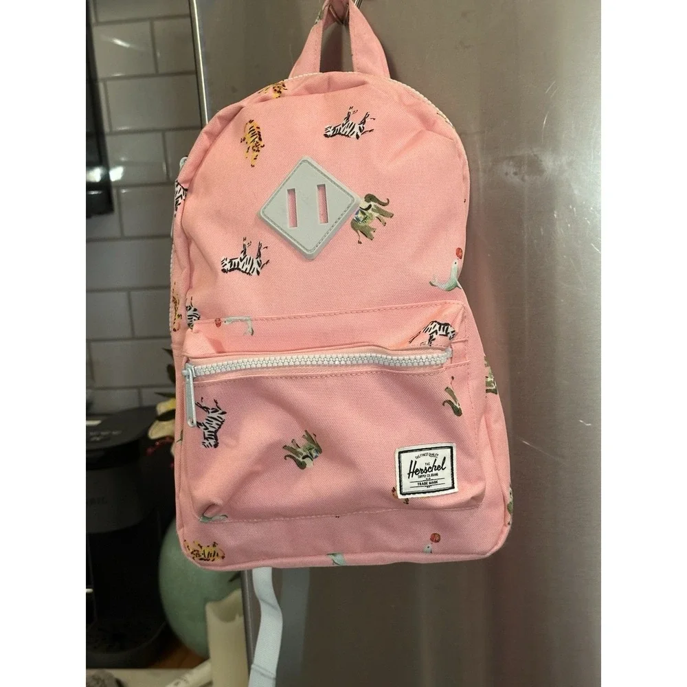 Herschel Supply Co Kids Mini Pastel Pink Backpack-Zoo Animal Print-Rare